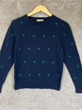 Kiel James Patrick Lucky Irish Sweater Womens Small Linen Cotton Shamrock- 4607